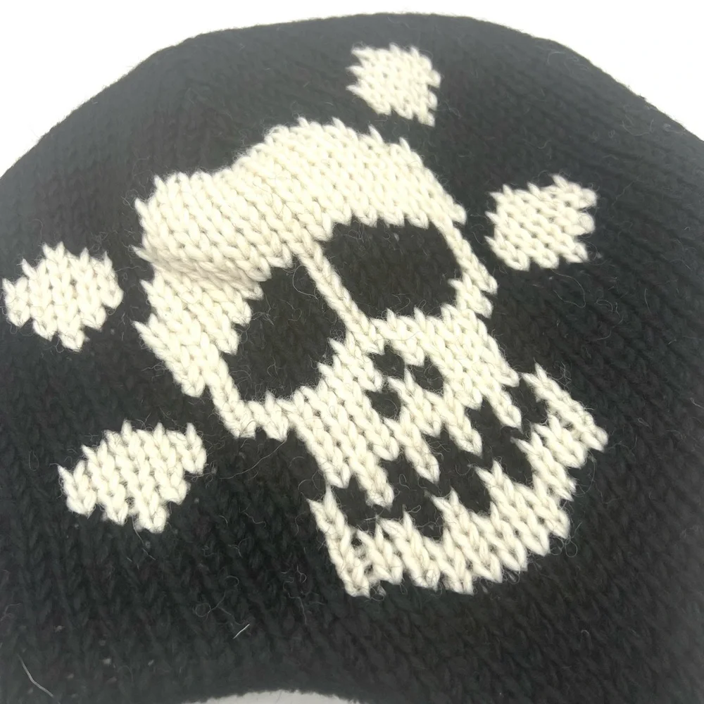 Gothic Hand-knit Skull Beanie